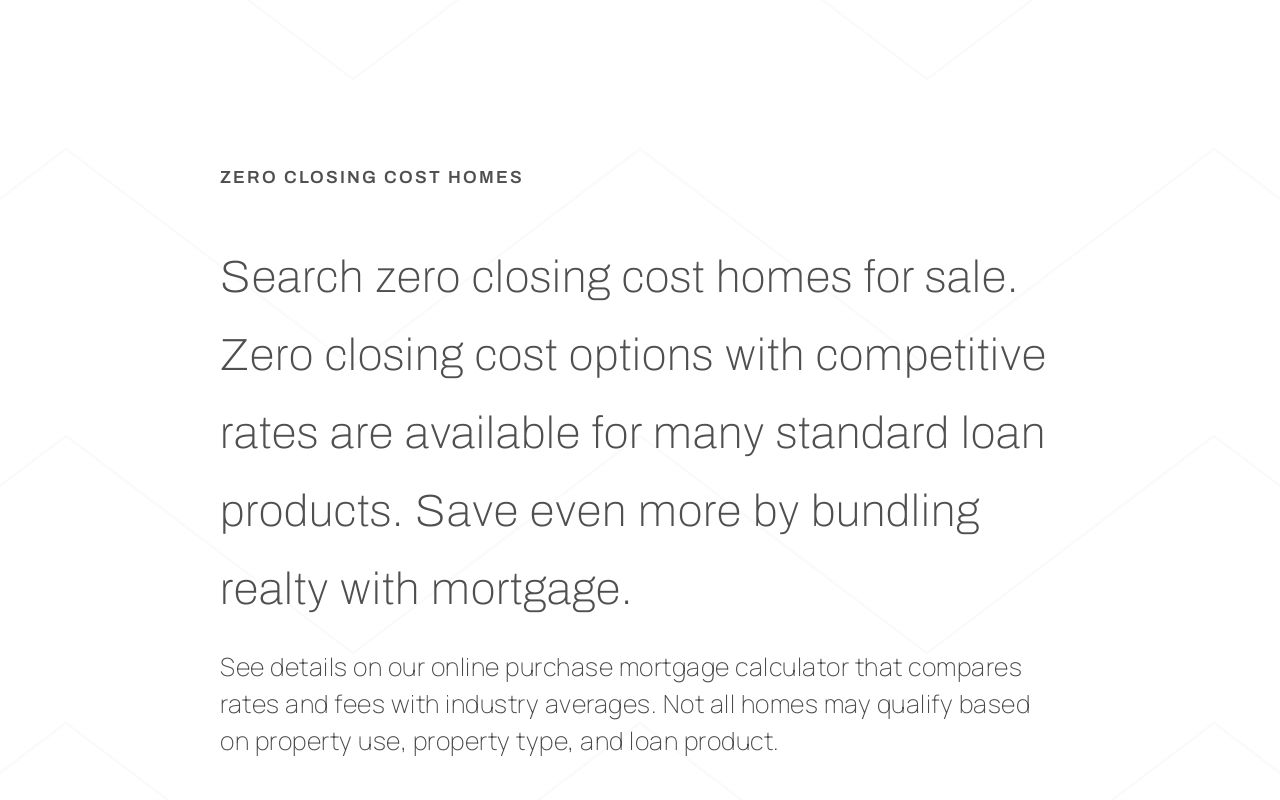 Zero Closing Cost Homes